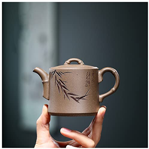 Kettle Teapot ore purple sand handmade bamboo purple sand pot 200ml Chinese tea ceremony supplies Kettles Electric