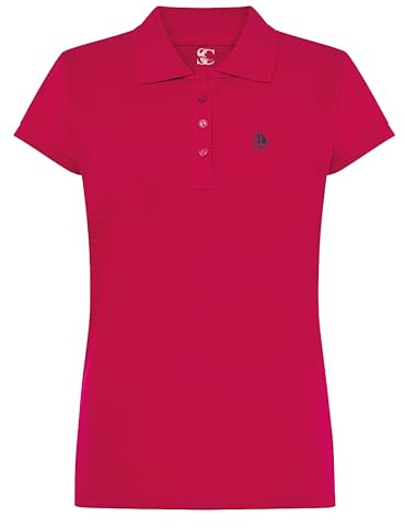 S&C - Polo Donna Manica Corta - Polo Donna Custom Fit Leggermente vestibilità - Bordatura a Maniche e Collo a Costine - Made in Cotone e in Spagna, Fucsia, M