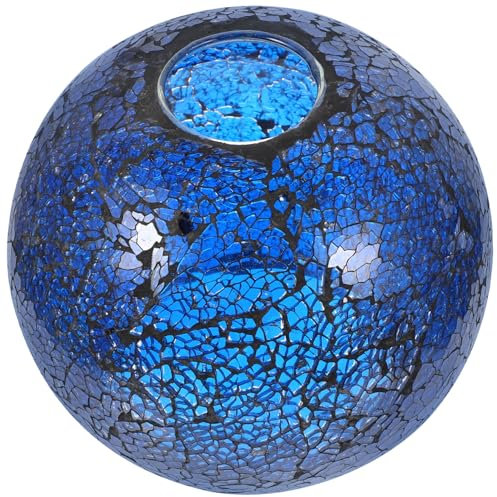 HEMOTON Vintage Lampenschirm Mosaik Glas Kleiner Bunter Tischlampenschirm Kompatibel Mit Fassungen Staubabweisend Langlebig Für Wohnzimmer Schlafzimmer Hotel Und Büro Geeignet Juwelenblau