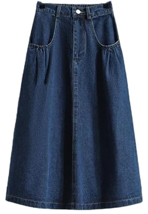 CBLdF Gonna Lunga Jean Gonna di Denim da 3XL di Grandi Dimensioni da 3XL Donne in Cotone Casual Galza di Jeans Femmina Gonna Lady Lady S-3xl