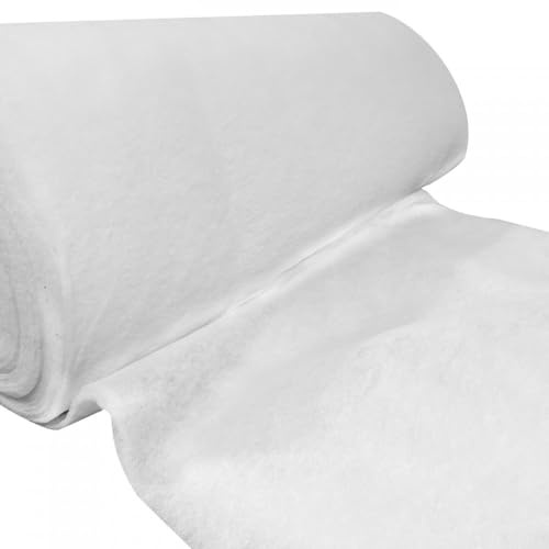 EU Fabrics Polyester-Wattierstoff, feuerhemmende Watterolle für Polsterung, Quiltmaterial, hochwertige weiße Wattierung für Kissen und Kissenfüllung, 1 m x 150 cm