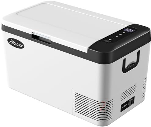 Yolco WX25 Kühlbox Kühlschrank Gefrierbox Mini tragbare Elektrische Kühlbox mit Kompressor 12/24V DC für Auto, LKW, Boot und Steckdose mit USB-Anschluss, -20℃-20℃, White
