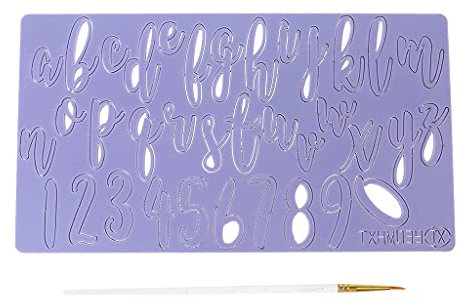 Molde de acrílico con letras minúsculas y números en relieve, cortador de galletas, sello de fondant, herramienta de decoración de pasteles, molde con letras en relieve