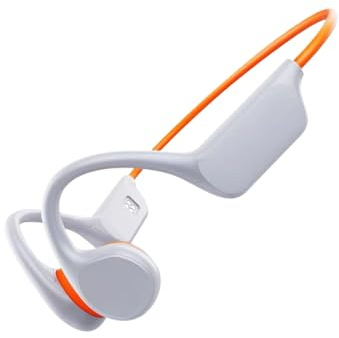 SUIOPPYUW IPX8 wasserdichte Kopfhörer Genießen Sie Bluetooth Musik beim Schwimmen Knochenleitungs Kopfhörer Knochenleitungs Bluetooths, orange weiß
