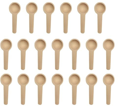 Lot De 20 Cuillères Rondes En Bois, Mini Cuillères Courtes En Bois, Cuillères À Expresso, Cuillères À Épices De Cuisine, Cuillères À Dessert Pour Glaces, Cuillères À Café