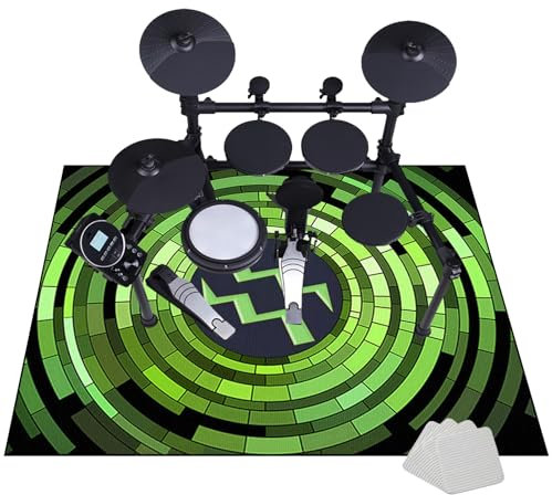 JaevKwzy Schlagzeugteppich, Schallschutzteppich 200 x 160 cm, Schallschutz Teppich Schallschutzmatte für Bass Drum Snare Drum, Drum Teppich Schlagzeug Teppich, Rutschfester Trommel Teppiche