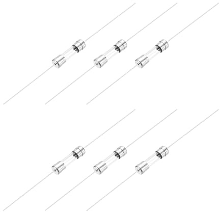 QUARKZMAN 8A Glassicherung 5x20mm, 6 Stück Schnellschlag Auslösecharakteristik 250V Sicherung mit Draht für Leiterplatten Elektronische Geräte Haushaltsgeräte