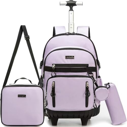 HTgroce Schulranzen Trolley Mädchen Rolling Backpack for Girls Rucksack Mit Rollen Schulrucksack