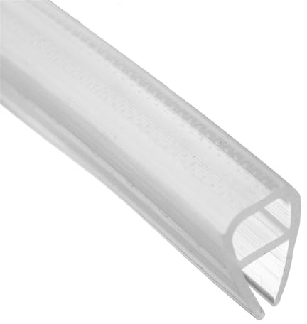 Joint de porte de douche transparent en forme de U - 200 cm de long - Sans cadre - Pour porte de douche - 8 mm