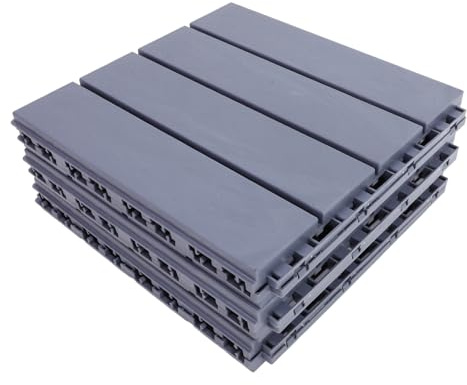 SHINEOFI Baldosas de Plástico Pp para Patio y Jardín, 6 Piezas Entrelazadas, Fácil Desmontaje, Resistente Intemperie, Suelo Adecuado para Terrazas y Exteriores