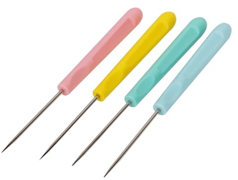 HOODANCOS 10stücke Teiliges Nähahle Mit Kunststoffgriff Präzise Stahlspitzen Für DIY Nähen Und Lederhandwerk Praktisches Handwerkswerkzeug Für Heim Geschäftsnutzung Farblich Sortiert