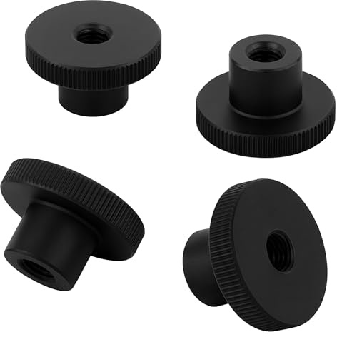 Ottertools - Hohe Rändelmutter DIN 466 | Gewinde: M4 | Farbe: schwarz | Edelstahl | 4 Stück