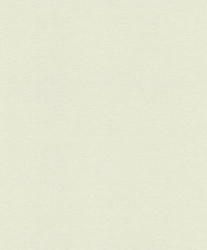Rasch Farm Living 709759 Papier peint intissé uni vert clair Structure en lin