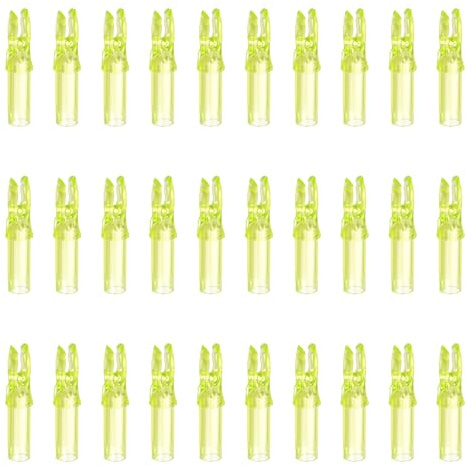 QUARKZMAN Puntas De Flechas De Tiro con Arco Insertos De Flecha De Carbono Plástico .244/6.2mm para Arco Compuesto Recurvo De Caza Y Tiro DIY (Amarillo Transparente, Paquete De 30)