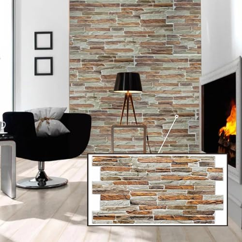 Untitled Panneaux Muraux 3D PVC | Effet Ardoise, Gibraltar - 5 Panneaux - 2.5 m² | Pour Salon, Cuisine & Salle de Bain | Installation DIY Facile