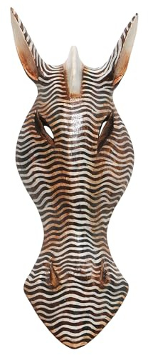 Wogeka - 30 cm Antilope Gazelle Tiermaske - Handarbeit aus Holz als Geschenk-Idee zur Deko, Schnitzerei von Bali, Afrika Maske 110
