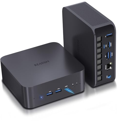 Reatan X7 AI Oculink Gaming Mini PC AMD Ryzen 7 255(Upgraded 8745HS), Barebone Mini PC(NO OS/RAM/SSD), Desktop Mini Computers Radeon 780M Graphics, 2.5G LAN/HDMI 2.1/2 * 8K USB 4.0/Wi-Fi 7/BT5.4