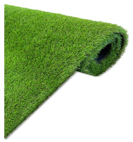 Acomoda Textil – Césped Artificial Alta Densidad para Interior Exterior. Rollo Hierba Sintética con Orificios Drenaje y Fácil Instalación para Jardín, Terraza, Piscina y Patio (Altura 24mm, 2x10m)