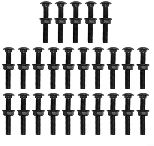 Bulloni a testa tonda in acciaio inossidabile, confezione da 25, M5 x 30 mm, con dadi flangiati per un fissaggio sicuro in ambienti umidi (M8 x 40 mm)