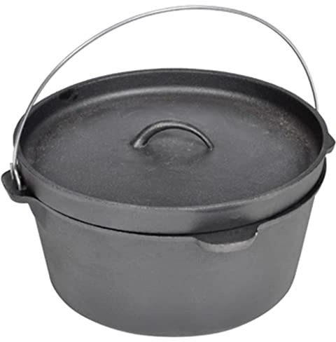 Generico Pentola casseruola da Campeggio in ghisa con Coperchio,Cucina e Pranzo,Pentolame e tegami da Forno,Pentole e tegami,Casseruole di ghisa-40519