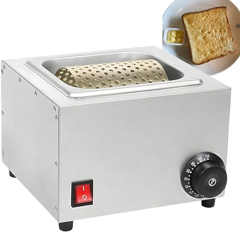 Tartineur À Beurre Chauffante, Rouleau À Beurre En Acier Inoxydable, Matériau En Acier Inoxydable De Qualité Alimentaire, Rouleaux De 14,5 X 10,5 Cm,Capacité De 1 Kg, Pour Hamburgers/Barbecues