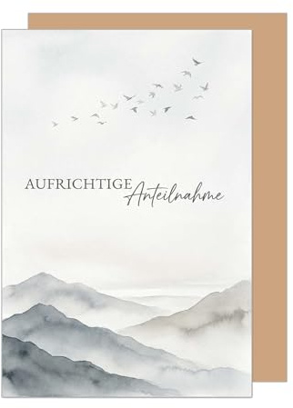 Edition Seidel Premium Trauerkarte mit Umschlag. Beileidskarte Kondolenzkarte Karte Klappkarte Spruch Aufrichtige Anteilnahme Mitgefühl Trost Hoffnung Kraft Zuversicht (T1287 SW026)