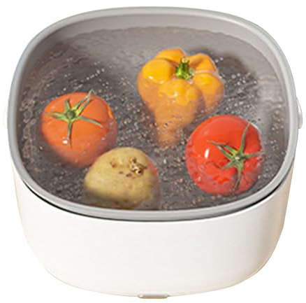 Fruit And Vegetable Purifier - Ultrasonic Washing Basket, Multifunctional Drain Bowl | Food Dirt Removal Cleaner, Modern Design, Stylish, For Home Kitchen,