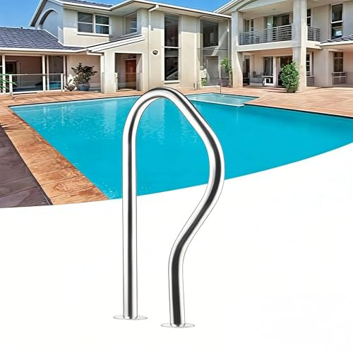 Pasamanos De Piscina Manija Piscinas Barra Apoyo Barandilla 80 X 47/90 X 81 cm Acero Inoxidable 3 Arcos Spa Entradas Inclinadas Parques Acuáticos(31.5x31.5 inch)