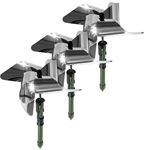 GARDIGO® 3 Molinos de Viento Reflectivos Anti-Palomas I Espanta-pajaros Exterior I Ahuyentador Repelente para Espantar Aves Gorriones, Palomas, Mirlos, ahuyentador de Animales