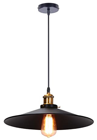PETITES ECREVISSES Industrielle Metall Retro Deckenleuchte Lampenschirm E27 Pendelleuchte Schatten Schwarz