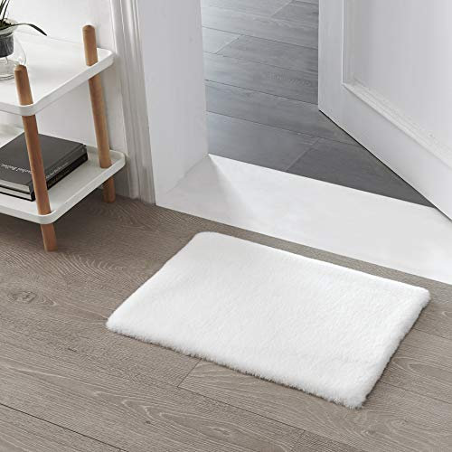 Teppich Wölkchen Alfombra de imitación de Piel - Sala de Estar, decoración de la Sala de Dormir - Alfombra de Piel Lavable como de Cama, cojín de Silla - Blanco, 40 x 60 cm