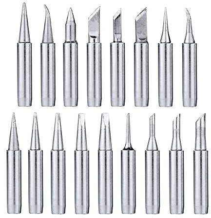 Mesee 17Pcs Soldering Tips Kit, 900M Lead-Free Solder Iron Tip Welding Replacement Accessories for Hakko, Radio Shack, TENMA, ATTEN, Quick, Aoyue, Yihua Solder Station