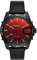 Diesel Herrenuhr Caged, DreizeigerDatumswerk, 46 mm schwarzes Edelstahlgehäuse mit Lederarmband, DZ1948
