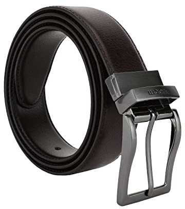 Laura Biagiotti Cintura Reversibile Uomo In Vera Pelle, alta 3,5cm, Regolabile e Accorciabile (115 (taglia 48-52), Nero e Testa Moro)