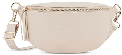 Expatrié Bauchtasche Damen Beige - Alice Medium - Gürteltasche für Festival, Reisen & Alltag aus Veganem Leder - Brusttasche Stylisch - Wasserabweisend
