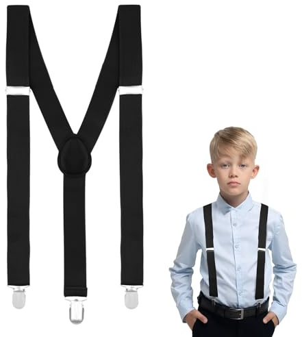 Suspenders for Boys,Black Suspenders,Suspender for Kids,Boys Toddler Suspender,50s Outfit for Boy,Old Man Costume for Kids,Halloween Accessory for Chirldren