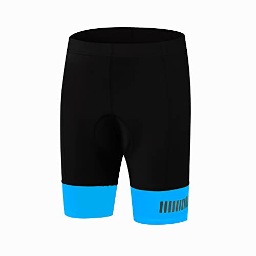 BASADINA Kids Cycling Shorts with 3D Padded Boys Mountain Bike Shorts Sports Quick Drying Underwear Breathable Bicycle Undershort for Girls 5-12 Years Black Blue