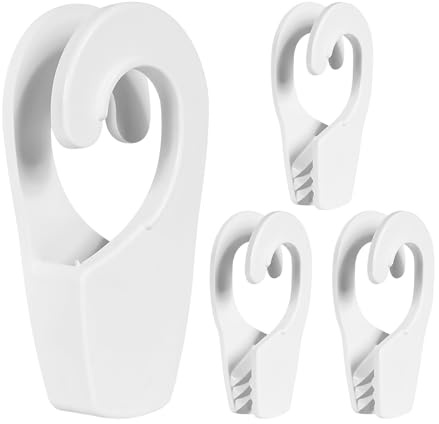 SWTHM c4 x Kotflügelhaken für Boote, Schienenmontage, Bootsfender, Positionierungshaken, passend für φ2,5 cm Schiene und Seil bis φ3,4 cm, Marine-Bootshaken-Zubehör (weiß)