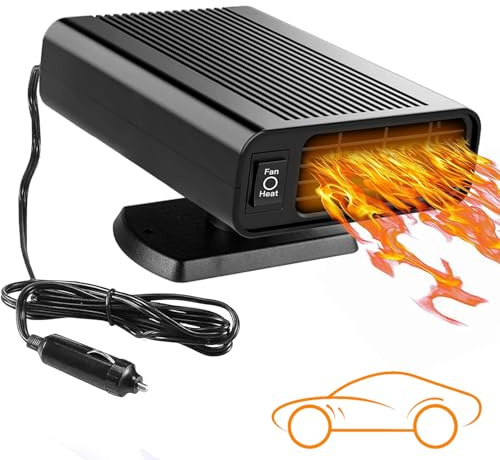 Showvigor 12V Car Heater and Cooler Fan, 150W Dual Mode Defroster & Demister with 360° Swivel, Quick Heating in 30s, Universal for Cars, Trucks, SUVs