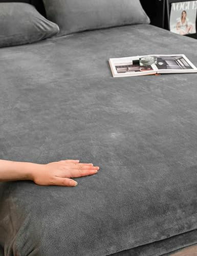 FATANI Velours De Lait éPaissi ÉLégant Dessus Moderne Matelassé Idéal De Lit comme Jeté De Canapé Ou Couvre-lit,Light Gray,90x200cm