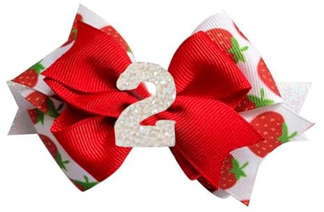 Pinzas para el pelo con lazo de fresa para bebé, decoración de fiesta de primer cumpleaños, pinzas de pelo de cocodrilo, lazos lindos con lazo rojo, accesorios para el cabello para niñas pequeñas