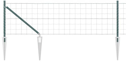 vidaXL Stängsel med stolpe Grön 0,6 x 10 m Stål och PVC, Trädgårds- och terrassstaket, moderna utomhuspaneler, hållbart skydd, stiligt avskildhet, praktisk set