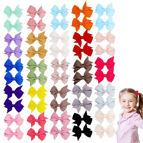 50 Barrettes cheveux filles,3 cm Petites pinces à cheveux Craft, Avec nœud,Accessoires pour bébé fille et enfant