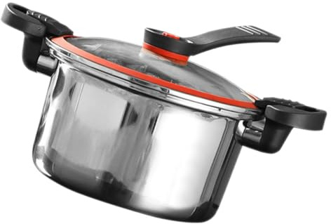 TOYZFRIENDY Pentola a Bassa Pressione in Inossidabile 24 CM 35L Coperchio Pentola a Pressione per Zuppe e Stufati Compatibile Fornelli e Induzione Cucina Domestica Risparmio Energetico