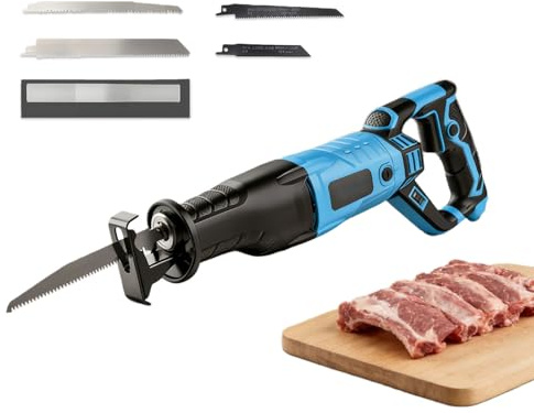 Glowdora Tools Reciprocating Saw 1050w, 30mm Stroke Length, 3000 Spm, Variable Speed, Tool-Free Blade Change, Rotatable Handle, Electric Corded Sabre Saw For Wood, Metal & Pvc Cutting