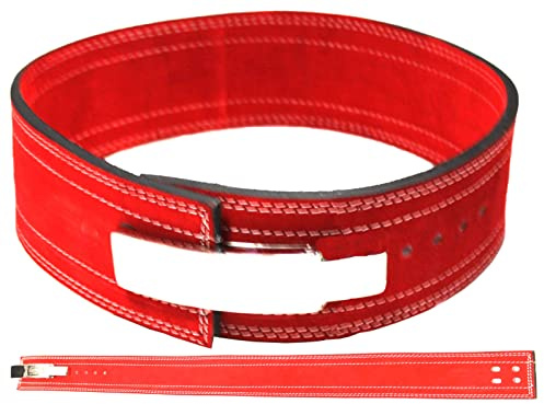 KDK Wettkampfgürtel mit Schnellverschluss Farbe rot, 10 mm KDK Gürtel - Powerlifting Gürtel - Lever Belt (L)