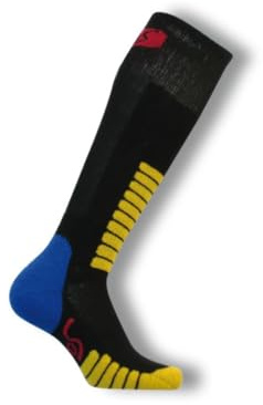 Eurosock Little Kids Ski Supreme Jr, Black/Yellow-Small, 2X