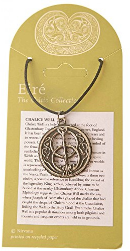 Native American Indian Sacred Essence Chalice Well Pewter Pendant 28mm - Vesica Pieces