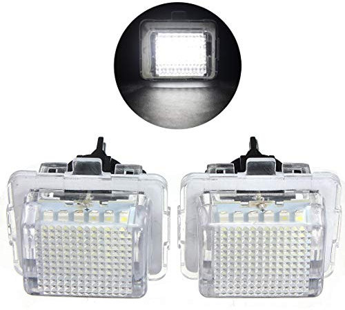 VIGORFLYRUN PARTS LTD 2pcs Coche 18 LED Luces de Placa de Matrícula Lámparas Traseras para W204 W221 W212 W216, Blanco Luz de Matricula