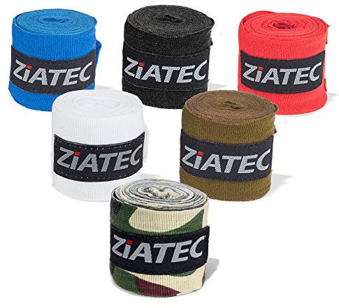 Ziatec Profi Boxbandagen [3meter/4,5meter] in 2er und 4er Sets viele Farben, Handgelenkbandage für Boxen, MMA, Muay-Thai und weitere Kampfsportarten, Größe:2 Paar - 4.5m, Farbe:rot